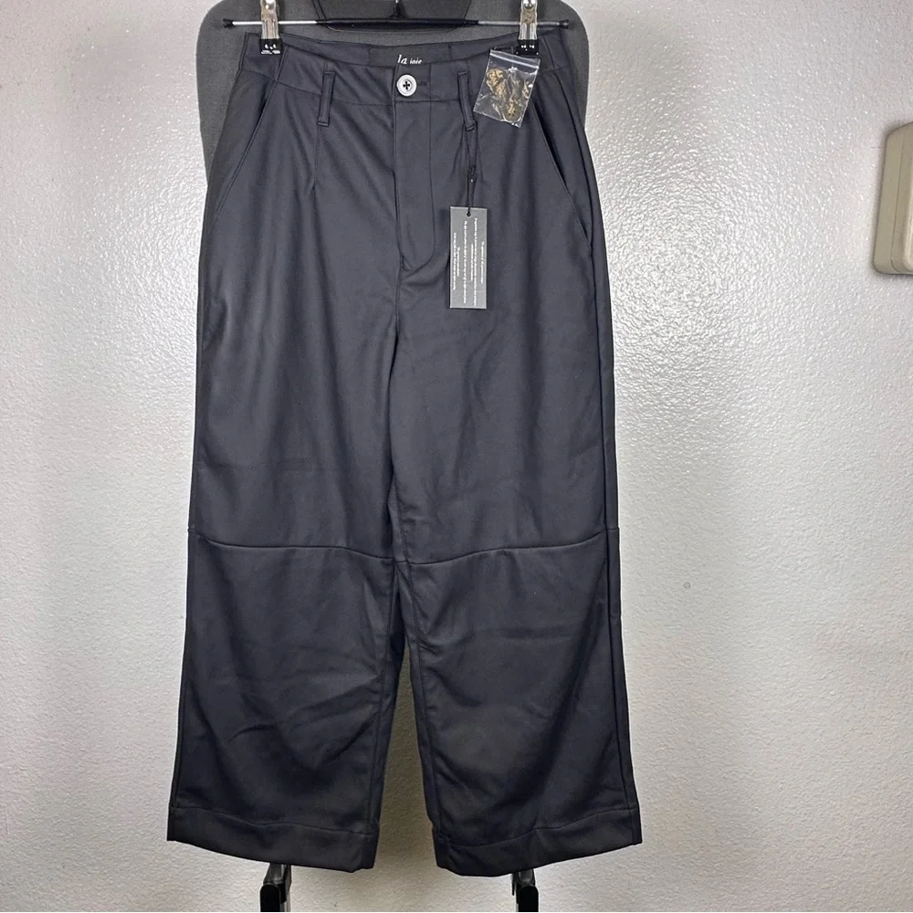 Joie Women Black Faux Leather‎ Dress Pants